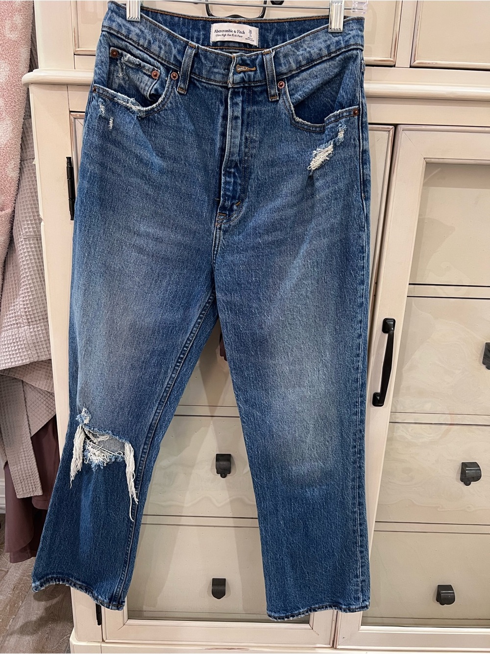 Abercrombie & Fitch Light Blue High Rise Kick Flare Jeans